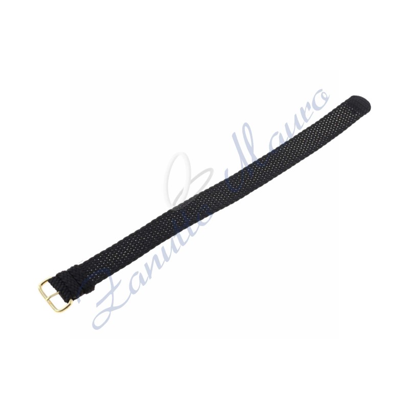 Cinturino in perlon colore nero con fibbia in acciao dorato ansa mm 20