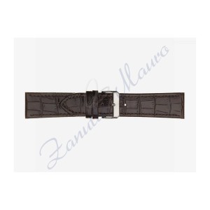 Cinturino 643 in pelle lucido stampa cocco testa di moro ansa mm 24