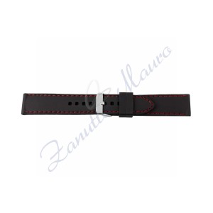 Cinturino 394 in silicone ansa mm 22 con cuciture rosse