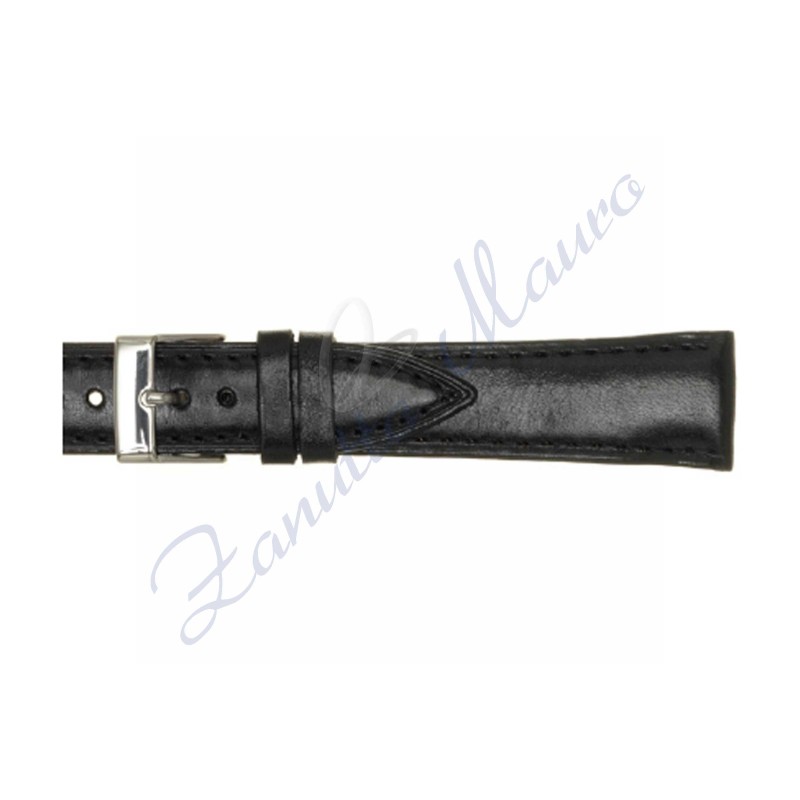 Cinturino 653 in cuoio semiribordato 20x16 colore nero