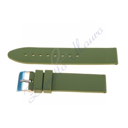 Cinturino in gomma S/046 ansa mm 18 verde oliva