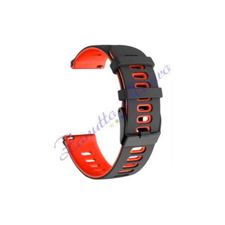 Cinturino J235 silicone soft touch con easy pin mm 22 nero e rosso