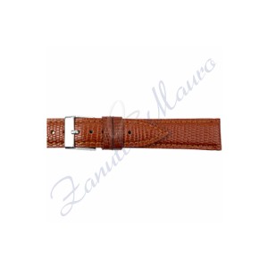 Cinturino 692 in pelle stampa lucertola iguana 20x16 colore marrone gold