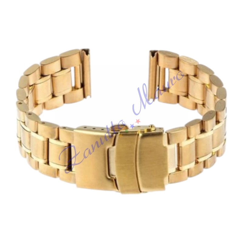 Bracciale GD016 in acciaio solido dorato ansa mm 24
