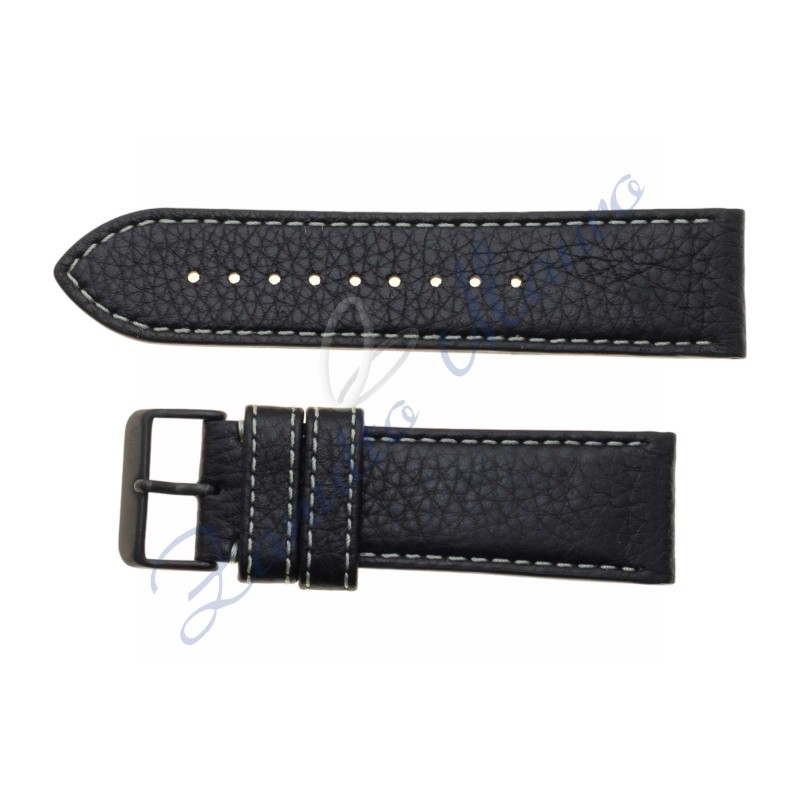 Cinturino in pelle colore nero stampa toro ansa mm 26