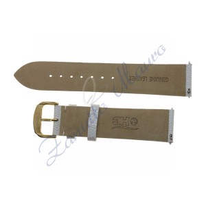 Cinturino in pelle colore bianco stampa razza ansa mm 22 con easy pin