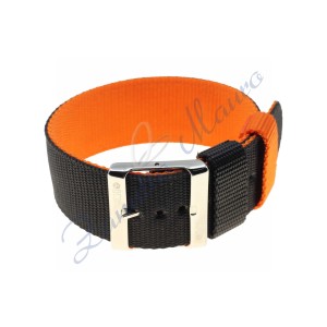 Cinturini NATO reversibile colore arancione e nero ansa mm 26