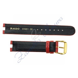 Cinturino Rado 08681 rosso lunghezza dei 2 pezzi  cm 10,5/6,9 ansa mm16