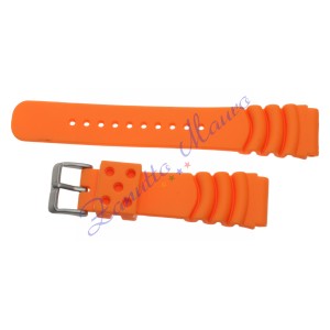 Cinturino sub AB in gomma colore arancione ansa mm 22