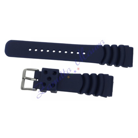 Cinturino sub AB in gomma colore blu ansa mm 20