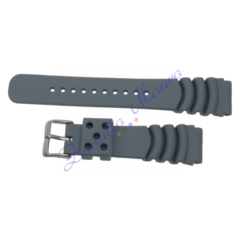 Cinturino sub AB in gomma colore grigio ansa mm 24