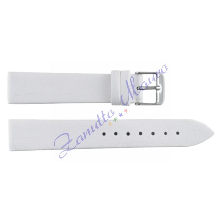 Cinturino in pelle liscia 701 colore bianco ansa mm 14