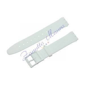 Cinturino in silicone per Swatch ansa mm 16 colore bianco