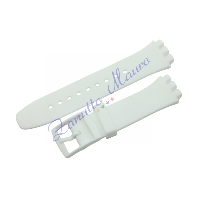 Cinturino in silicone per Swatch ansa mm 20 colore bianco