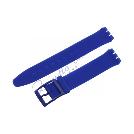 Cinturino in silicone per Swatch ansa mm 16 colore blu
