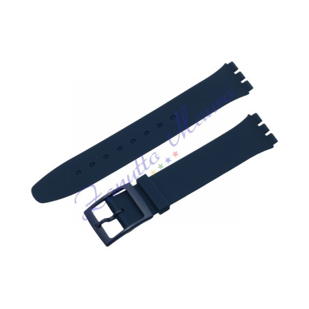 Cinturino in silicone per Swatch ansa mm 16 colore blu navy