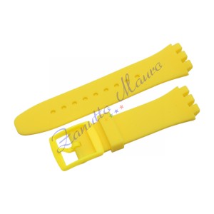 Cinturino in silicone per Swatch ansa mm 20 colore giallo
