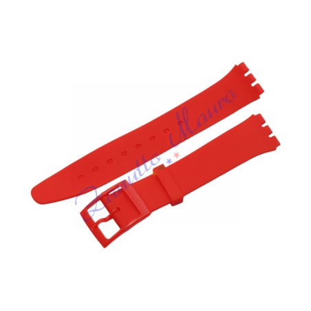 Cinturino in silicone per Swatch ansa mm 16 colore rosso