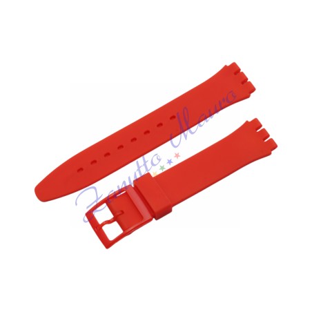 Cinturino in silicone per Swatch ansa mm 17 colore rosso