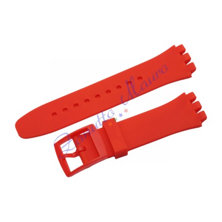 Cinturino in silicone per Swatch ansa mm 20 colore rosso