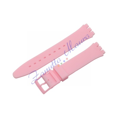 Cinturino in silicone per Swatch ansa mm 17 colore rosa
