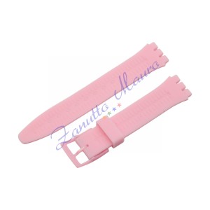 Cinturino in silicone per Swatch ansa mm 17 colore rosa