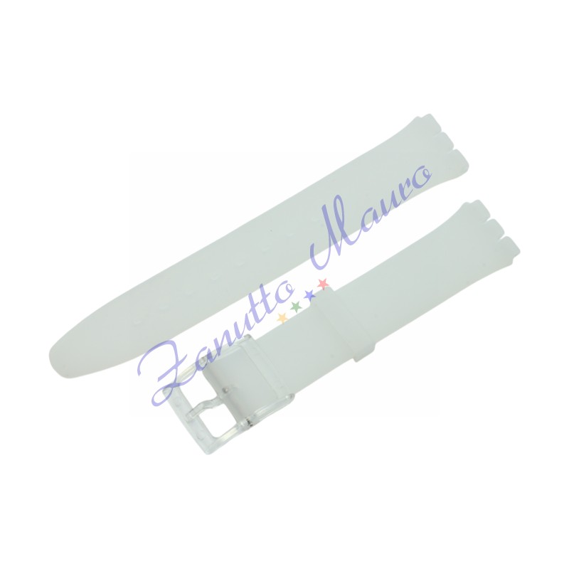 Cinturino in silicone per Swatch ansa mm 16 colore trasparente opaco