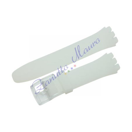 Cinturino in silicone per Swatch ansa mm 20 colore trasparente opaco