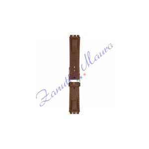 Cinturino 245I in pelle imbottito per Swatch 17x19 colore marrone gold