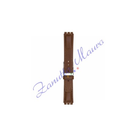 Cinturino 245I in pelle imbottito per Swatch 17x19 colore marrone gold