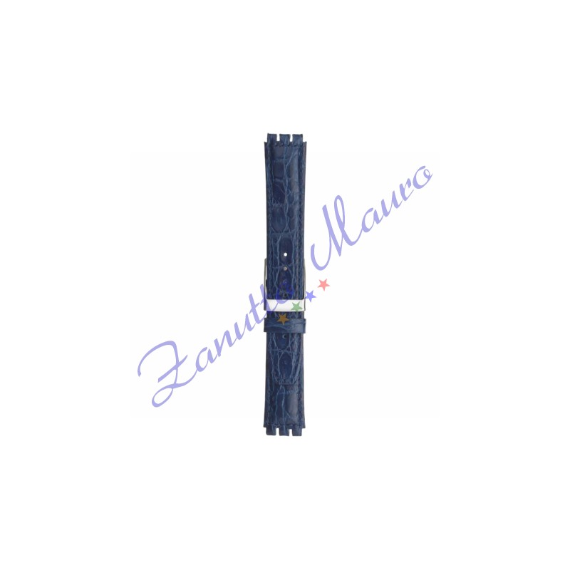 Cinturino 245M in pelle stampata per Swatch 17x19 colore blu scuro