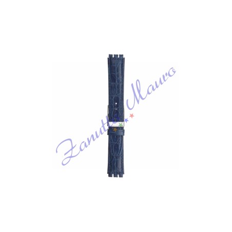 Cinturino 245M in pelle stampata per Swatch 17x19 colore blu scuro