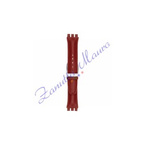 Cinturino 247PL in pelle stampata per Swatch 19x22 colore rosso