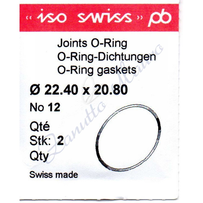 OR Standard ISO012 busta 2 pz Diam.int. 20.80 sezione 0.80