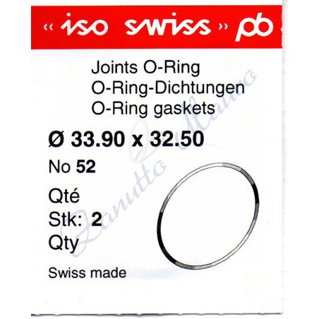 OR Standard ISO052 busta 2 pz Diam.int. 32.50 sezione 0.70