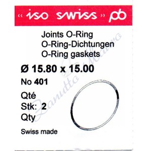O-Ring Quartz ISO401 busta 2 pz Diam.int. 15.00 sezione 0,40