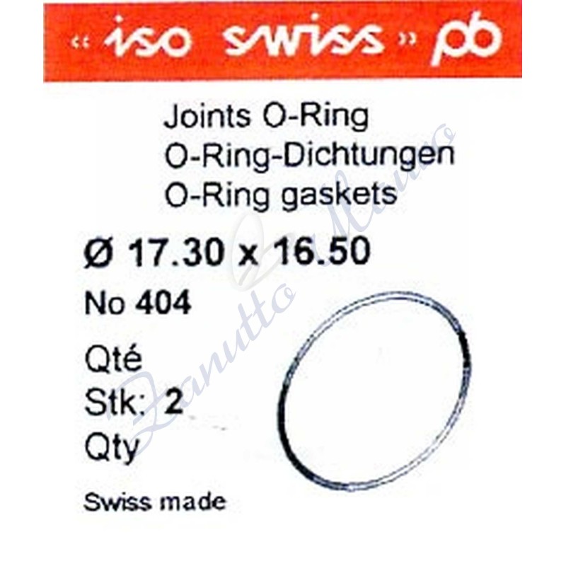 O-Ring Quartz ISO408 busta 2 pz Diam.int. 17.50 sezione 0,40