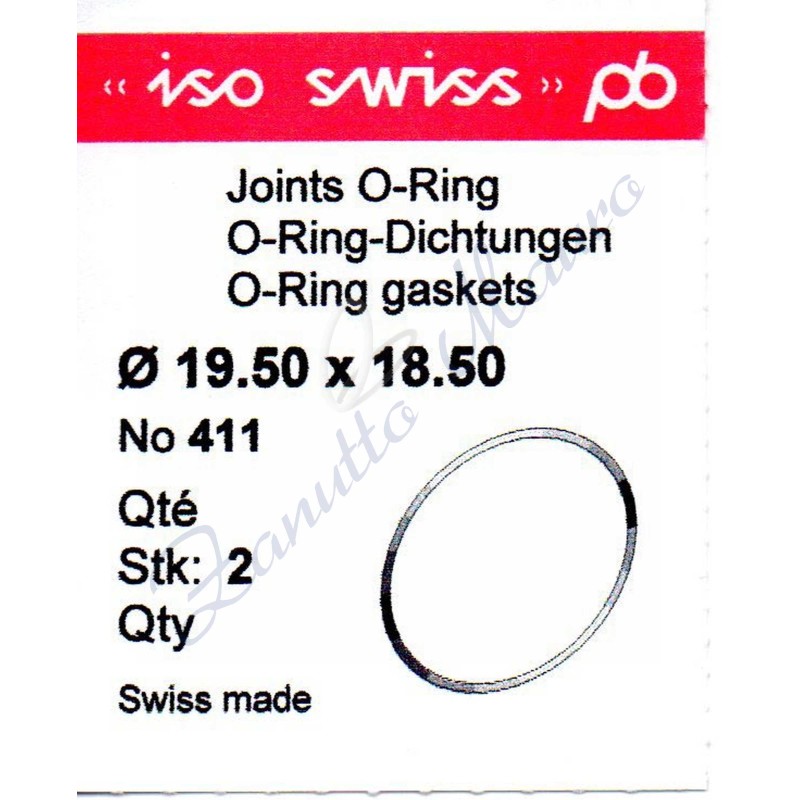 O-Ring Quartz ISO411 busta 2 pz Diam.int. 18.50 sezione 0,50