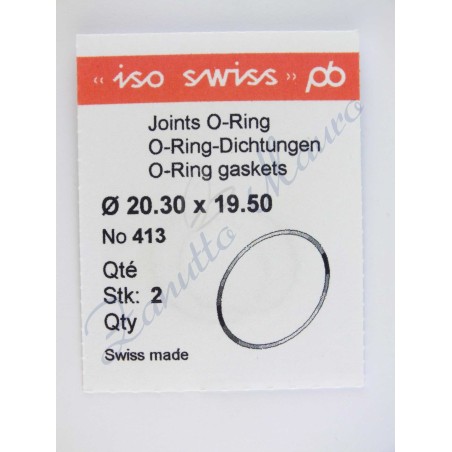 O-Ring Quartz ISO413 busta 2 pz Diam.int. 19.50 sezione 0,40