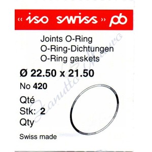 O-Ring Quartz ISO420 busta 2 pz Diam.int. 21.50 sezione 0,50