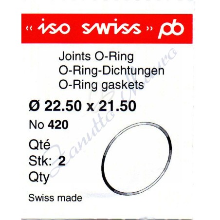 O-Ring Quartz ISO420 busta 2 pz Diam.int. 21.50 sezione 0,50