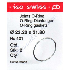 O-Ring Quartz ISO421 busta 2 pz Diam.int. 21.80 sezione 0.70