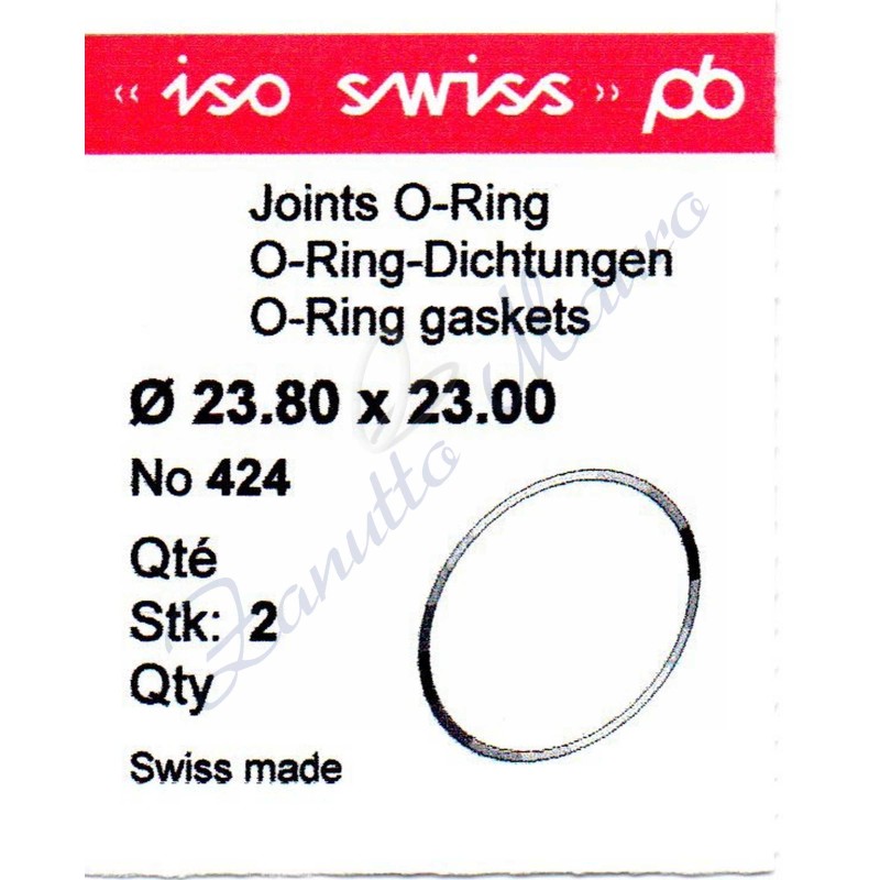 O-Ring Quartz ISO424 busta 2 pz Diam.int. 23.00 sezione 0,40