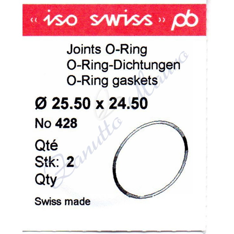 O-Ring Quartz ISO428 busta 2 pz Diam.int. 24.50 sezione 0,50
