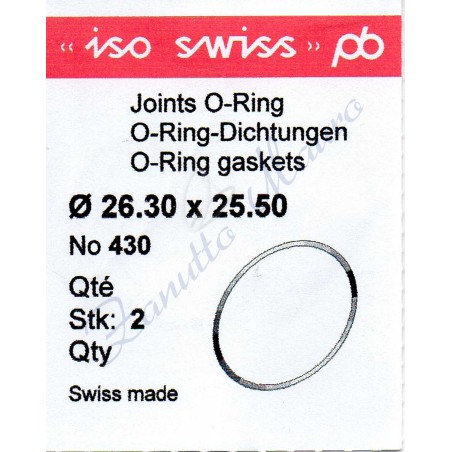 O-Ring Quartz ISO430 busta 2 pz Diam.int. 25.50 sezione 0,40