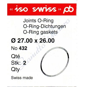 O-Ring Quartz ISO432 busta 2 pz Diam.int. 26.00 sezione 0,50