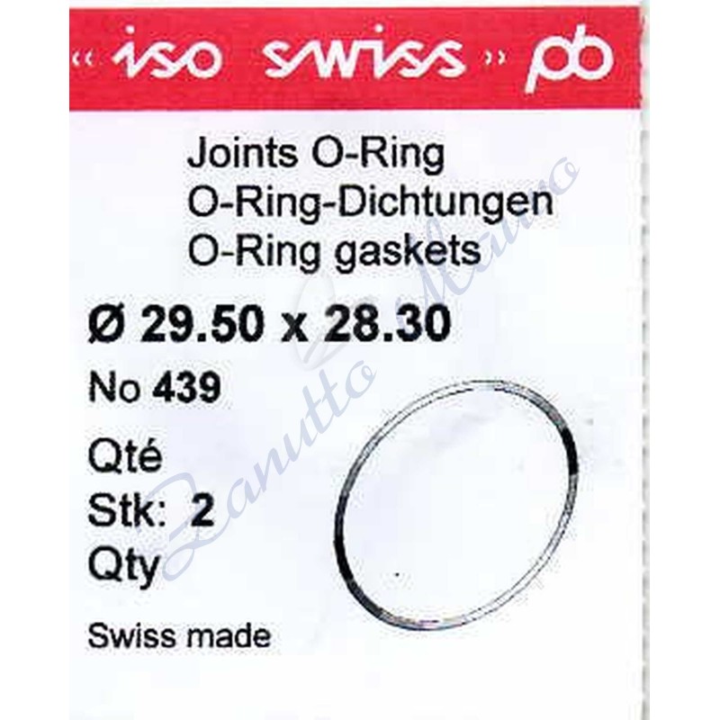 O-Ring Quartz ISO439 busta 2 pz Diam.int. 28.30 sezione 0,60