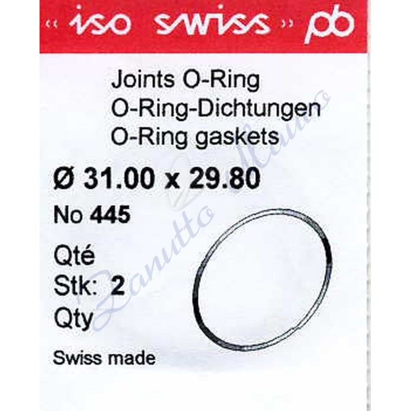 O-Ring Quartz ISO445 busta 2 pz Diam.int. 29.80 sezione 0,60