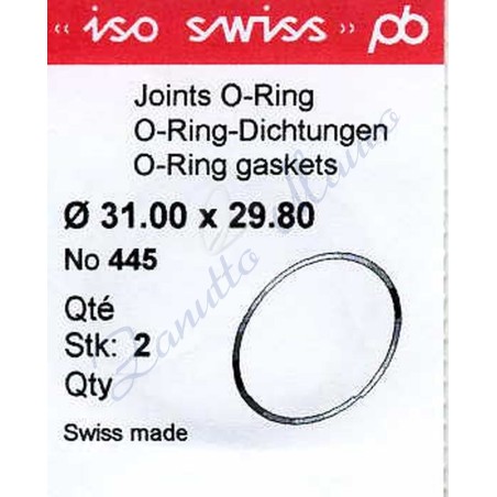O-Ring Quartz ISO445 busta 2 pz Diam.int. 29.80 sezione 0,60