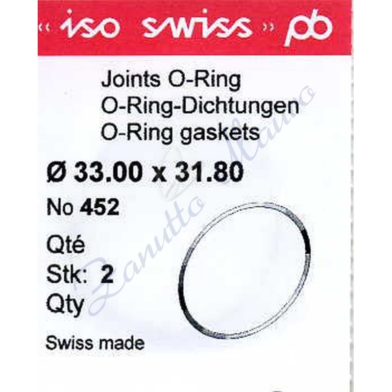 O-Ring Quartz ISO452 busta 2 pz Diam.int. 31.80 sezione 0,60